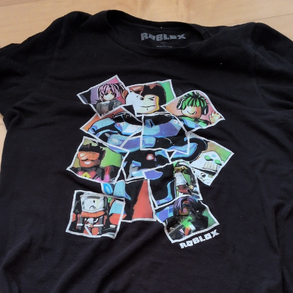 Kids Black Graphic Roblox T-Shirt